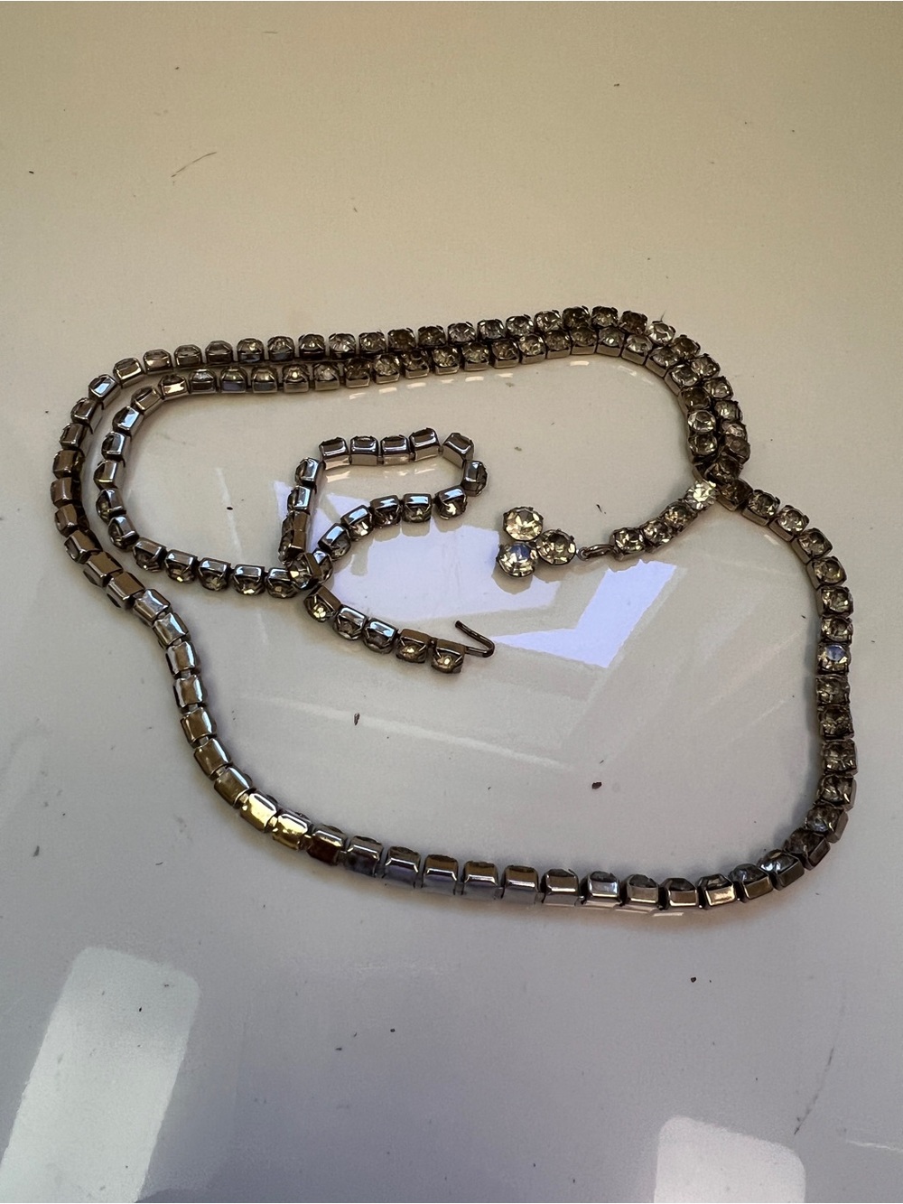 Rhinestone Tennis belt- Silver Crystal Accent
